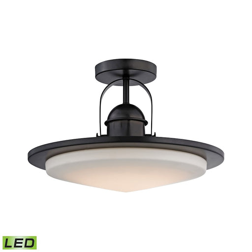 ELK Lighting Montebello 1-Light Semi Flush, Bronze/Opal, LED - LC412-10-45