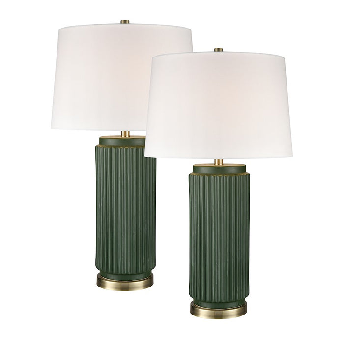 Elk Lighting Knox 30'' Table Lamp, Set of 2, Dark Green/White - S0019-10295-S2
