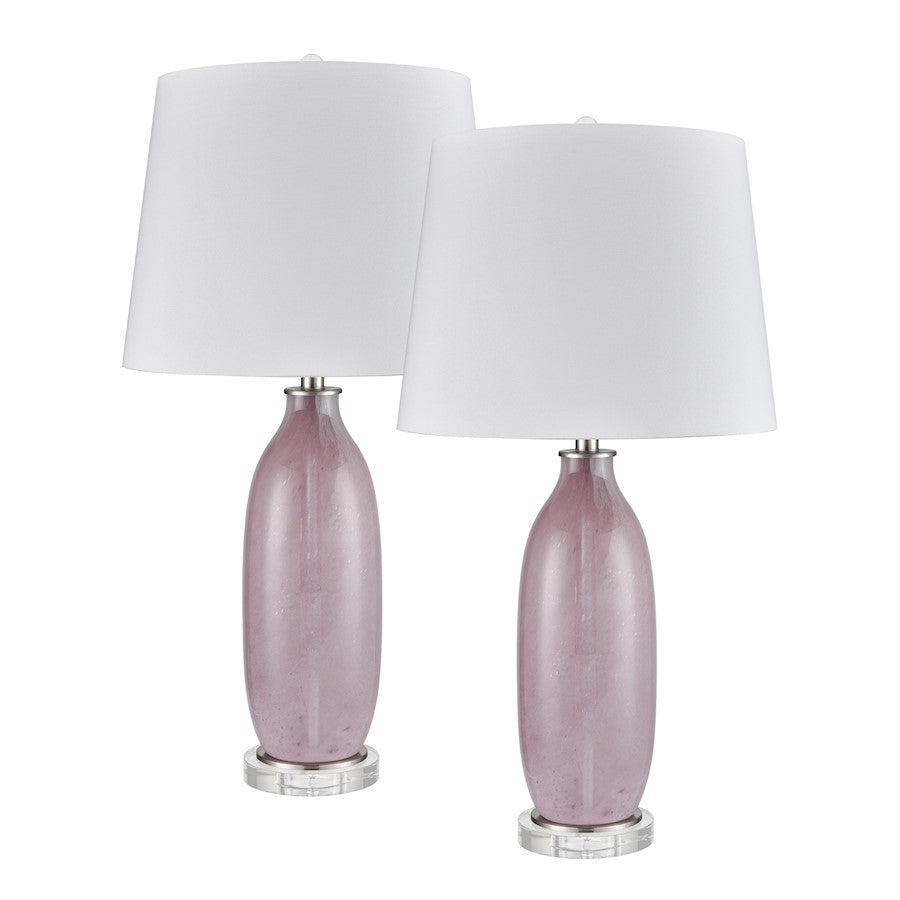 Bede 31'' Table Lamp, Set of 2, Pink/White