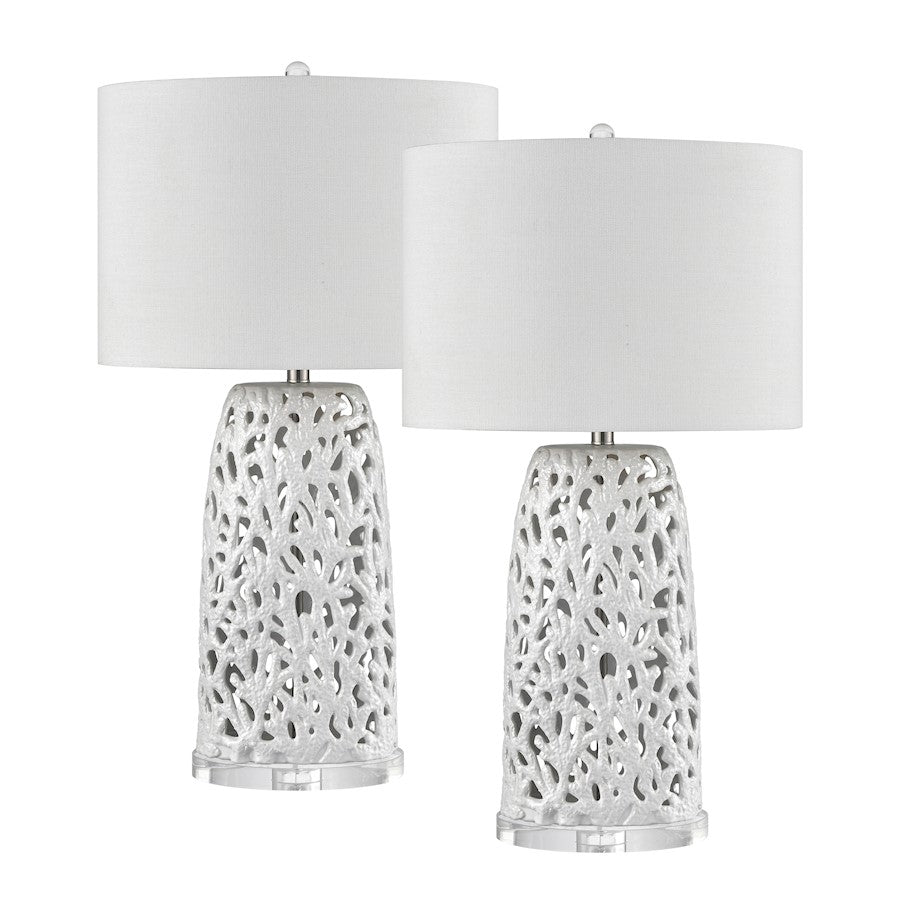 Bowen 31.5'' Table Lamp, Set of 2, White/White