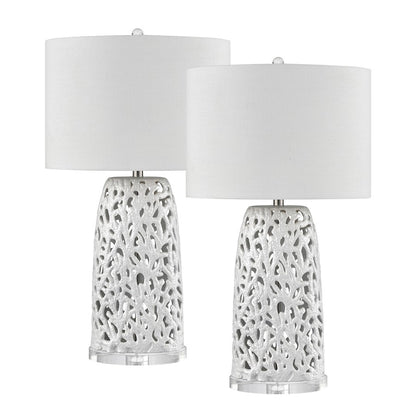 Bowen 31.5'' Table Lamp, Set of 2, White/White