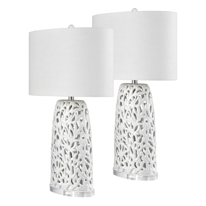 Bowen 31.5'' Table Lamp, Set of 2, White/White