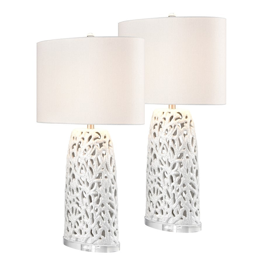 Bowen 31.5'' Table Lamp, Set of 2, White/White