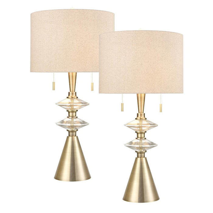 Elk Lighting Annetta 2 Light Table Lamp, Set of 2, Brass/Brown - S0019-8042-S2
