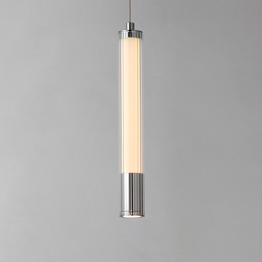 1 Light LED Pendant, Chrome