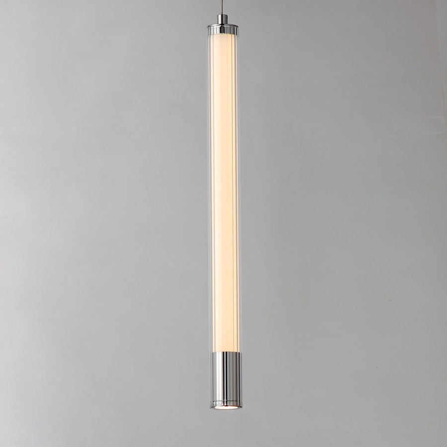 1 Light LED Pendant, Chrome