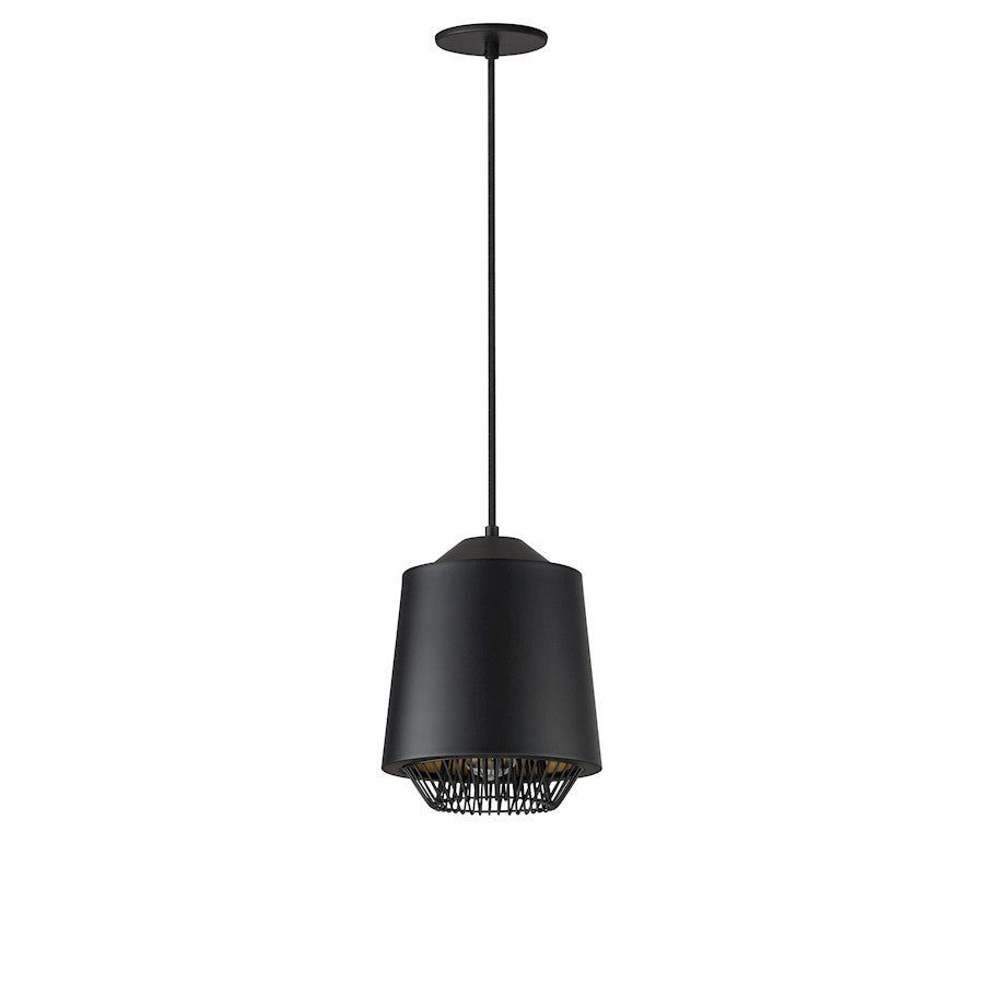 ET2 Lighting Phoenix 1 Light 9" Pendant, Black/Gold - E11390-BKGLD