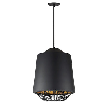 ET2 Lighting Phoenix 1 Light 16" Pendant, Black/Gold - E11392-BKGLD