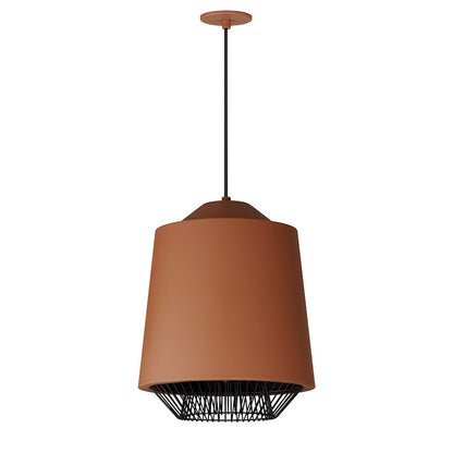 ET2 Lighting Phoenix 1 Light 16" Pendant, Brick/Black - E11392-BRKBK