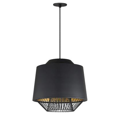 ET2 Lighting Phoenix 1 Light 18" Pendant, Black/Gold - E11394-BKGLD