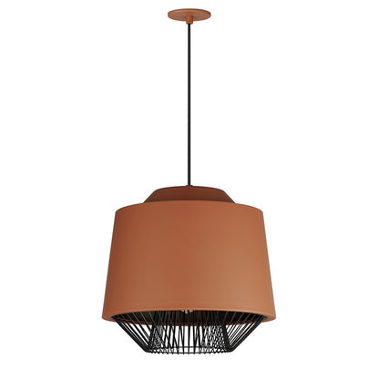 ET2 Lighting Phoenix 1 Light 18" Pendant, Brick/Black - E11394-BRKBK