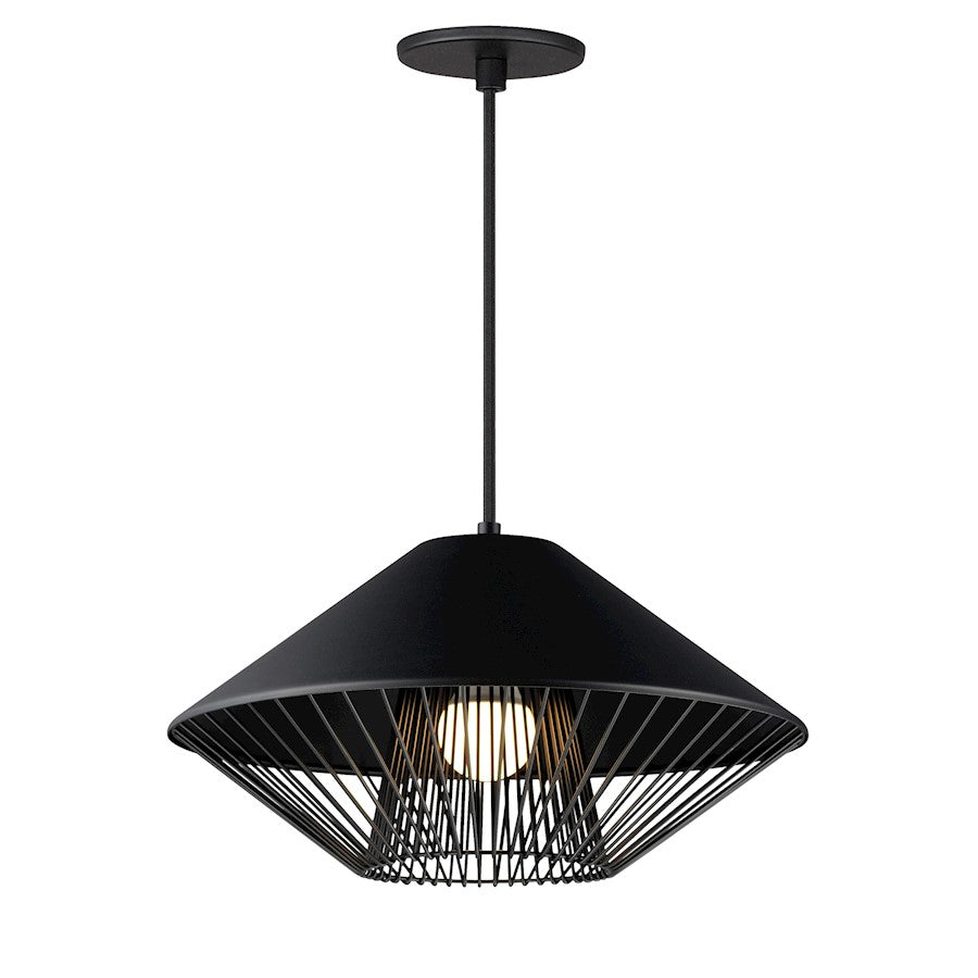 ET2 Lighting Phoenix 1 Light 16" LED Pendant, Black/Gold - E11395-BKGLD