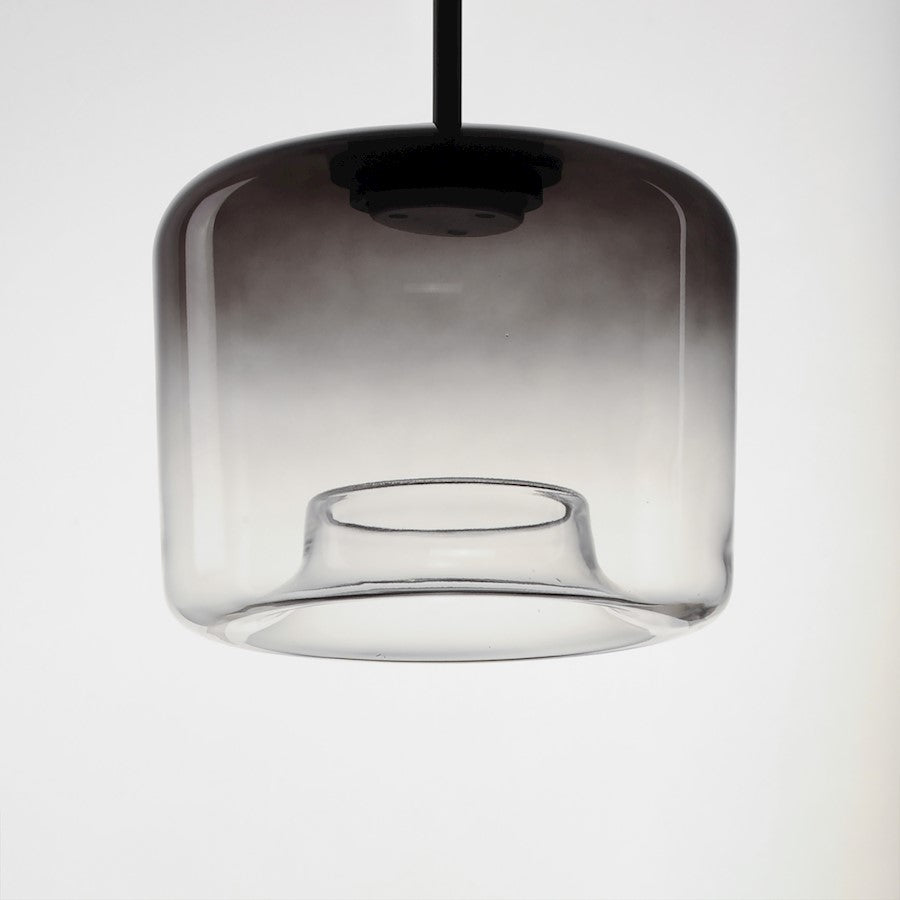 1 Light LED Pendant, Black/Smoke