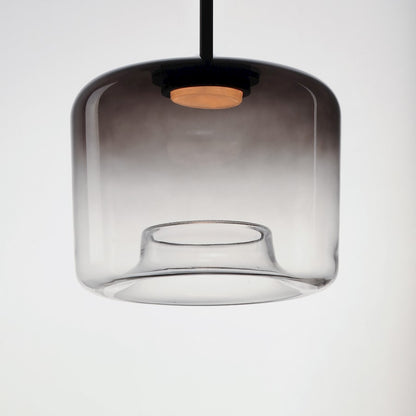 1 Light LED Pendant, Black/Smoke