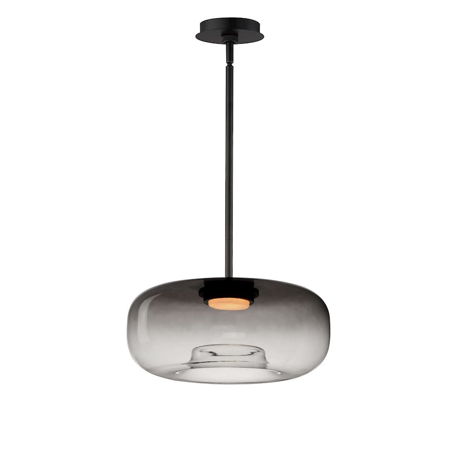 ET2 Lighting Bombona 1Lt 16"x7" LED Pendant, Black/Smoke - E20255-142BK