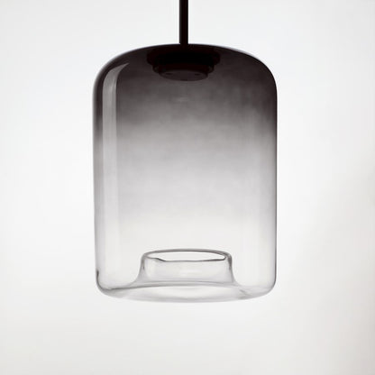 1 Light LED Pendant, Black/Smoke