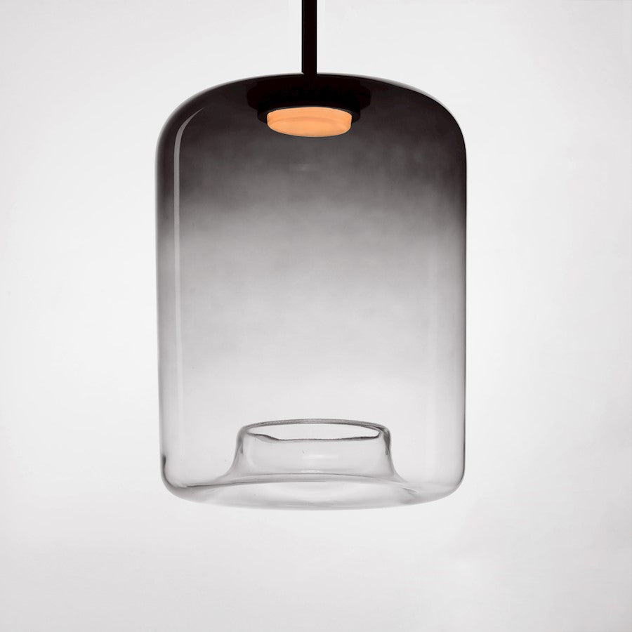 1 Light LED Pendant, Black/Smoke