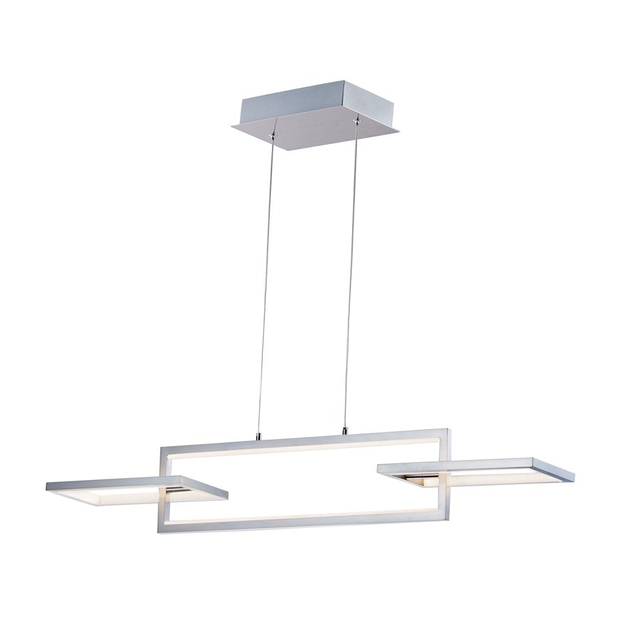 3 Light Linear Pendant, Satin Nickel