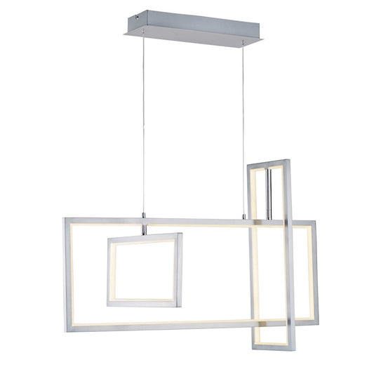 3 Light Pendant, Satin Nickel