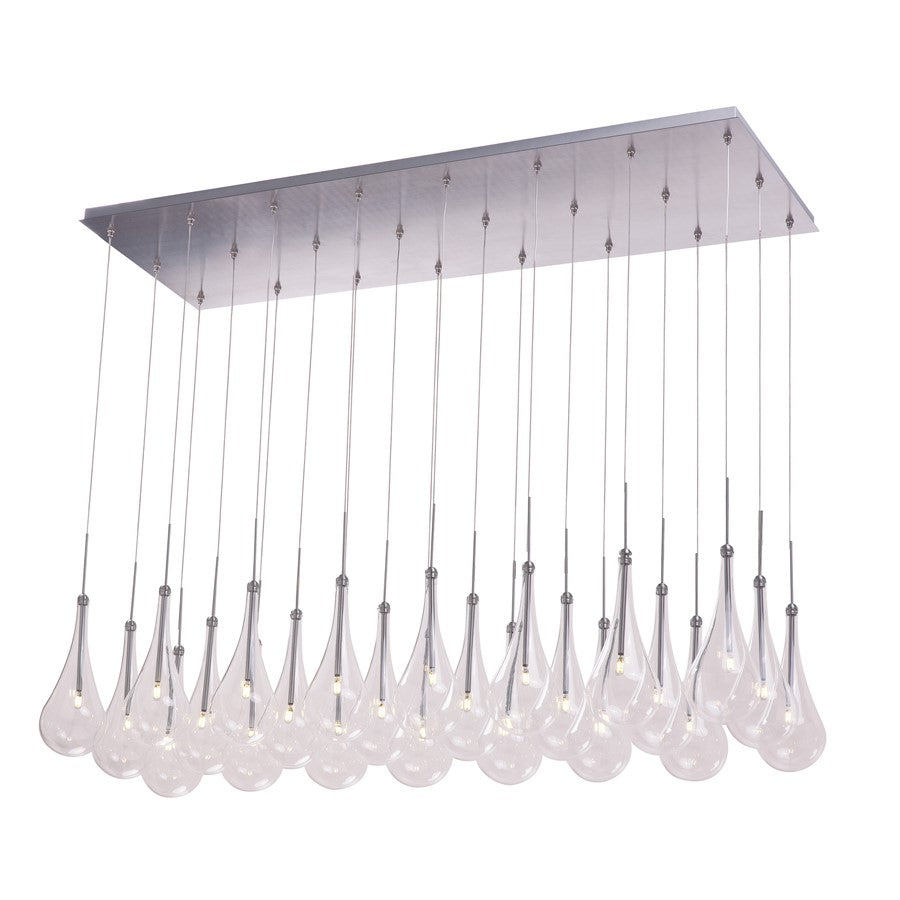 24 Light LED Pendant, Polished Chrome