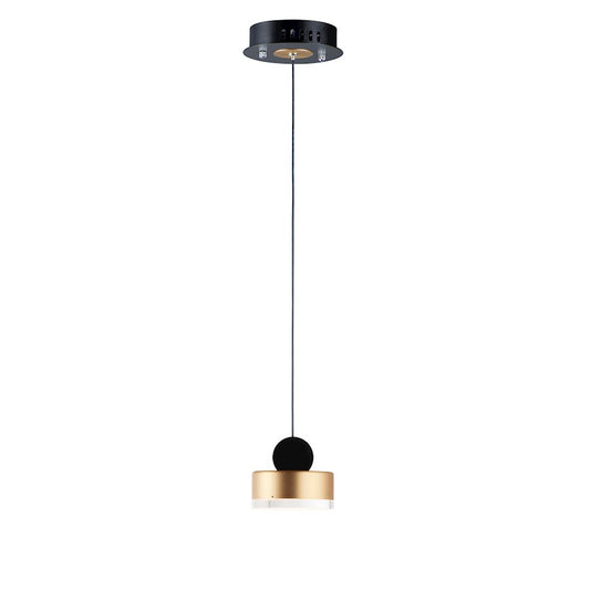 Large LED Pendant, Black/Gold