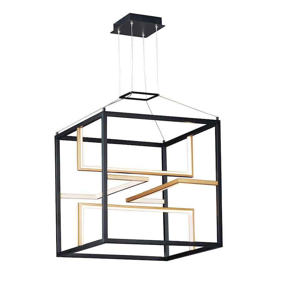 LED Pendant, Black/Gold