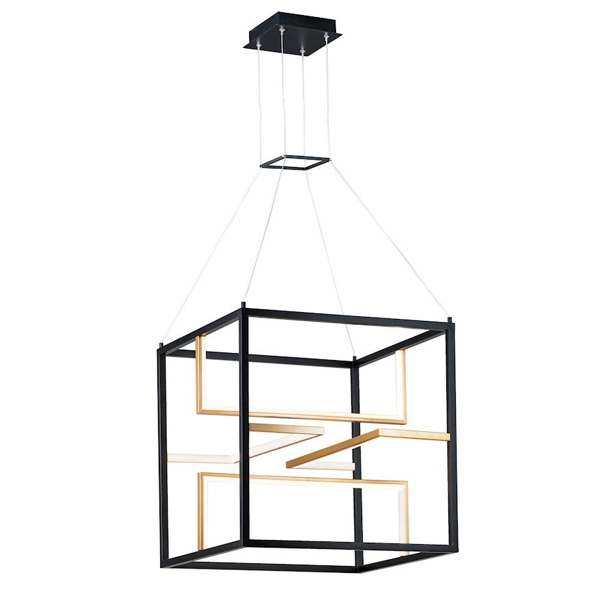 LED Pendant, Black/Gold