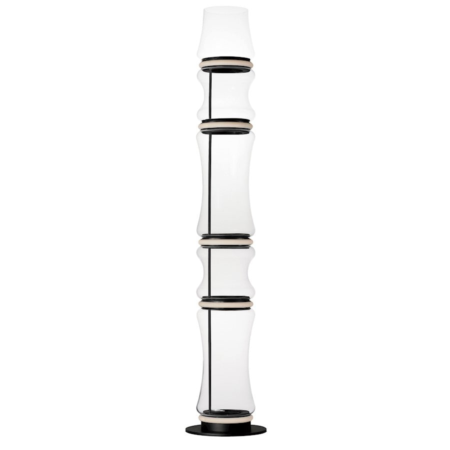 ET2 Lighting Syndicate 5 Light Floor Lamp, Black/Clear - E21389-18BK