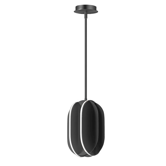 ET2 Lighting Interval LED 1-Light Small Ellipse Pendant, Black - E21484-BK