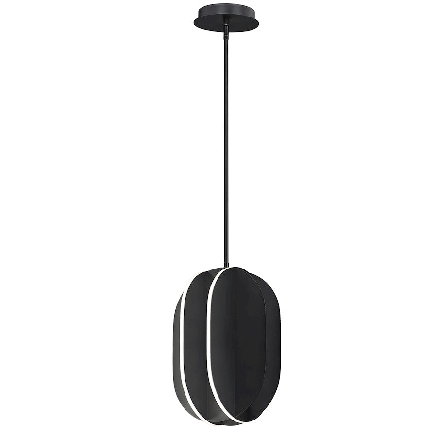 ET2 Lighting Interval LED 1-Light Medium Ellipse Pendant, Black - E21486-BK