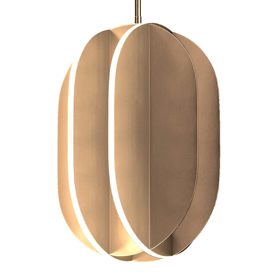 ET2 Lighting Interval LED 1-Light Medium Ellipse Pendant, Brass - E21486-SBR