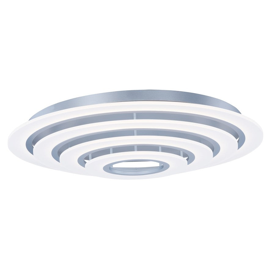 ET2 Lighting Saturn LED Flush Mount, Silver/White