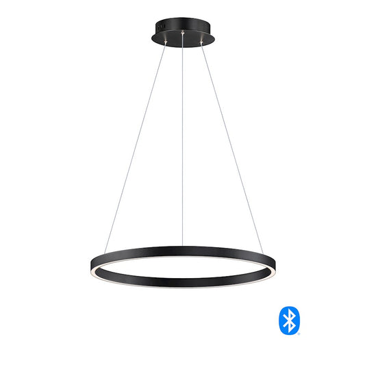 ET2 Lighting Groove 1 Light 23.5" Pendant, Black - E22724-BK