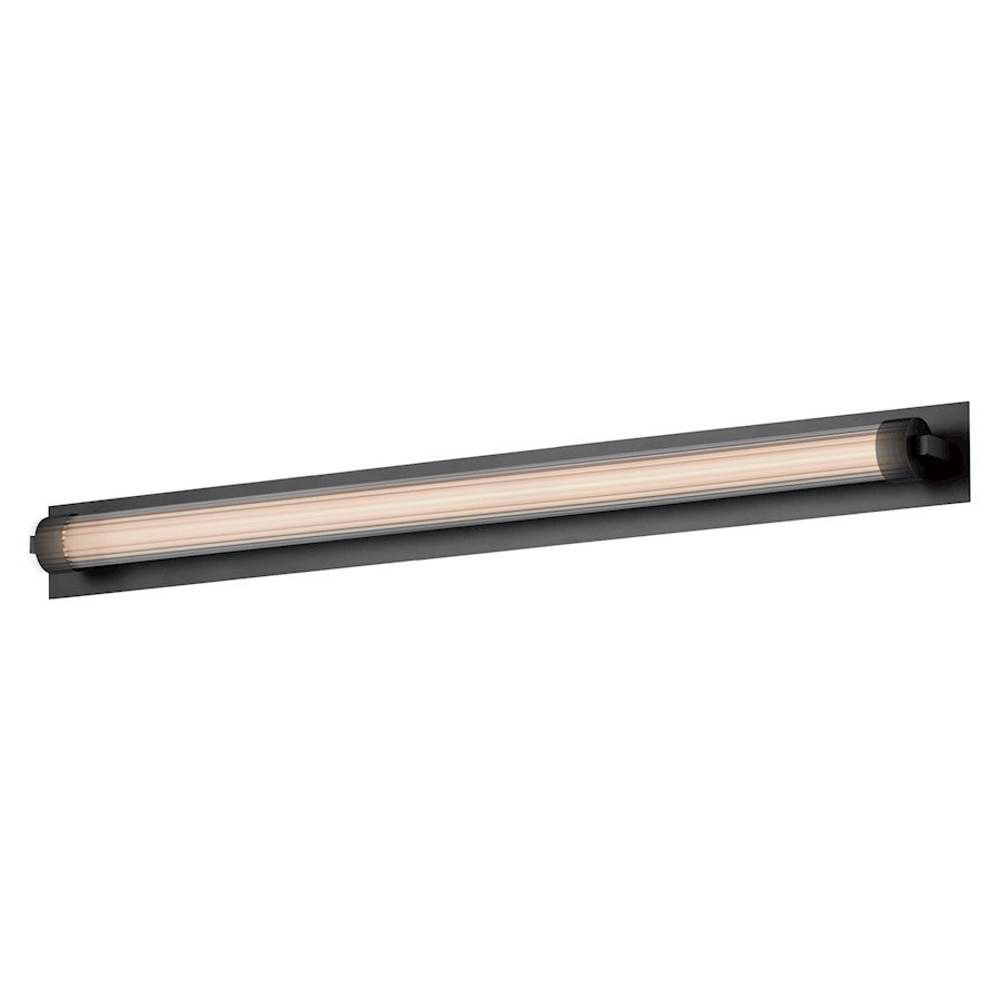 ET2 Lighting Doric 1Lt 30" LED Wall Sconce, Black/Clear Ribbed - E23484-144BK