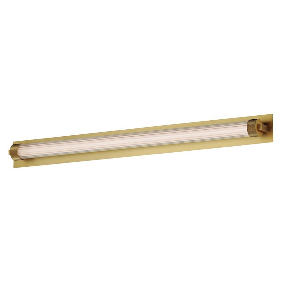 ET2 Lighting Doric 1Lt 30" LED Wall Sconce, Brass/Clear Ribbed - E23484-144NAB