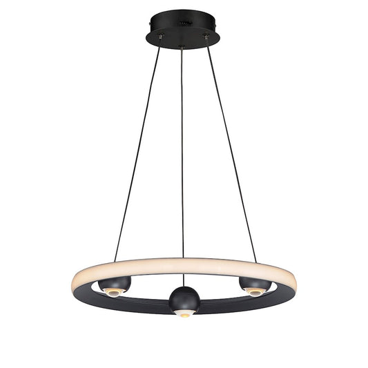 ET2 Lighting Nodes 1 Light 18" Ring Pendant, Black - E23511-BK