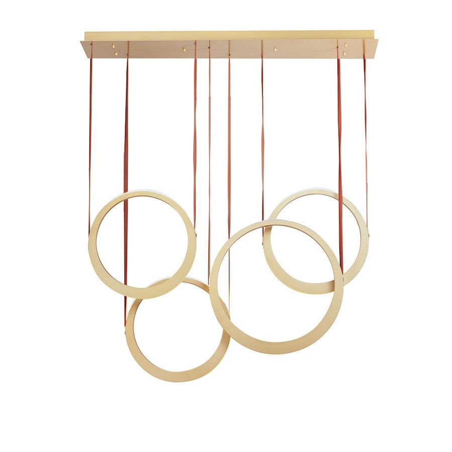 ET2 Lighting Tether 4-Light LED Pendant, Natural Aged Brass - E24084-NAB