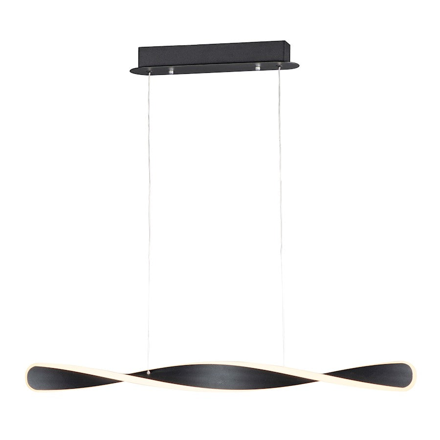 1 Light Small LED Linear Pendant, Black