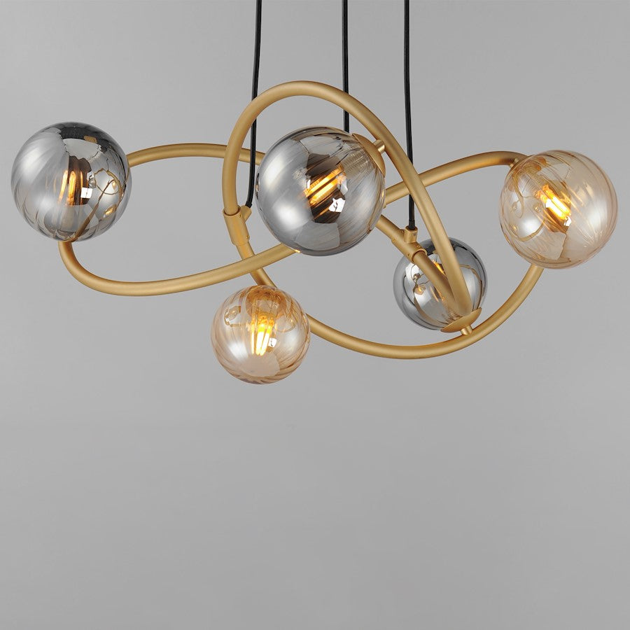 Planetary LED Chandelier, Gold