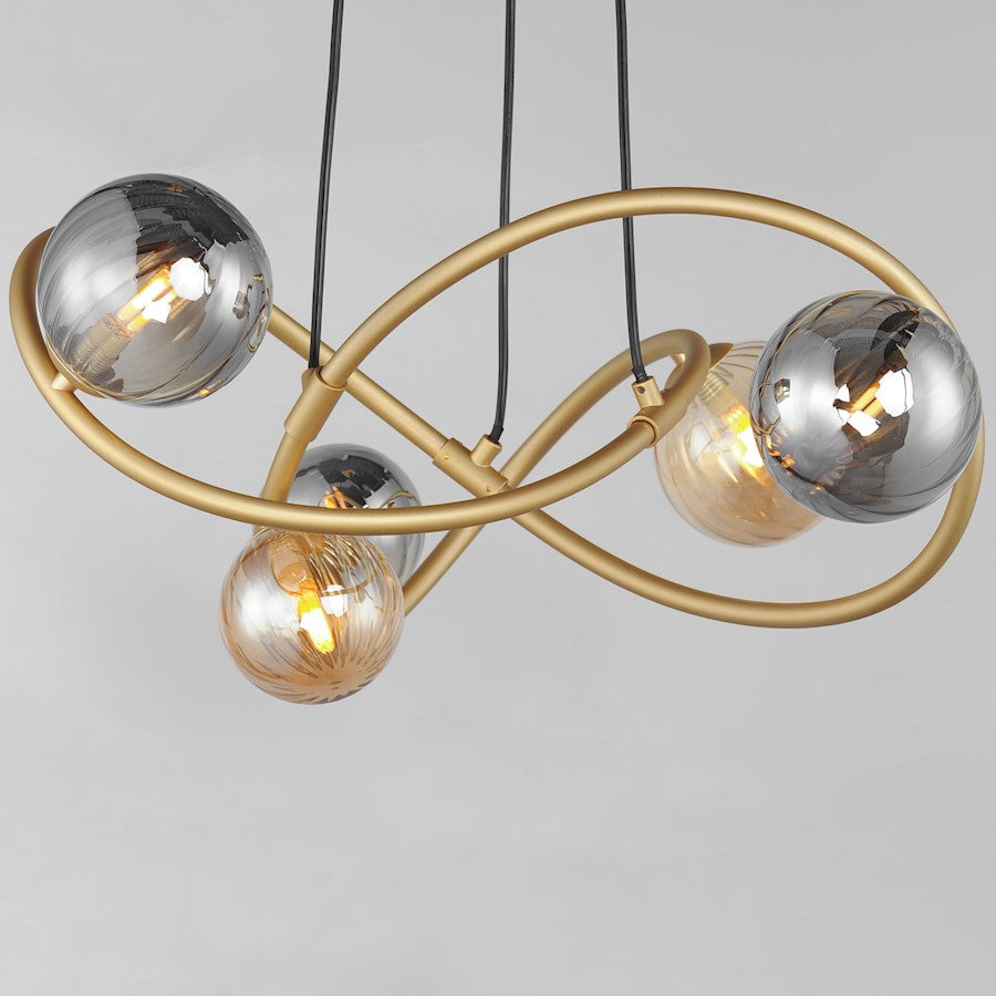 Planetary LED Chandelier, Gold