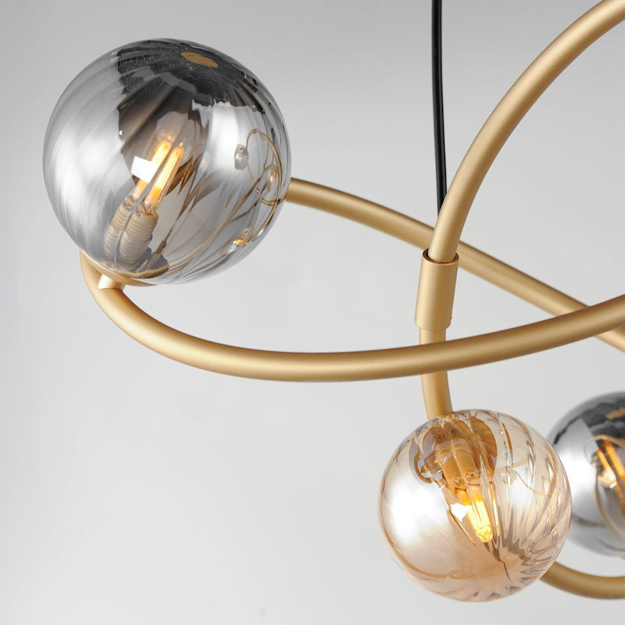 Planetary LED Chandelier, Gold