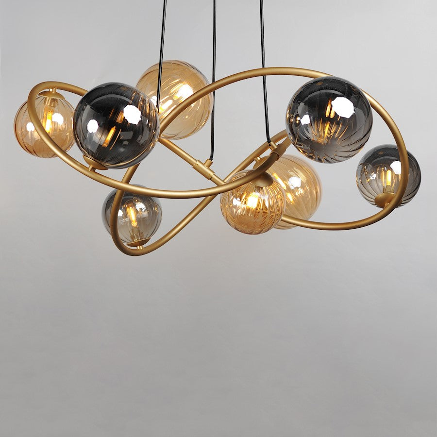 Planetary LED Chandelier, Gold