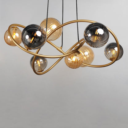 Planetary LED Chandelier, Gold