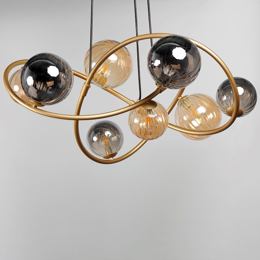 Planetary LED Chandelier, Gold