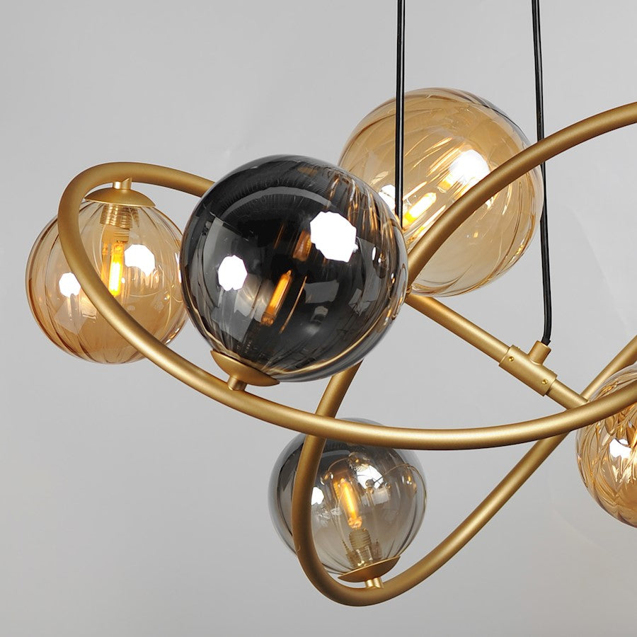 Planetary LED Chandelier, Gold