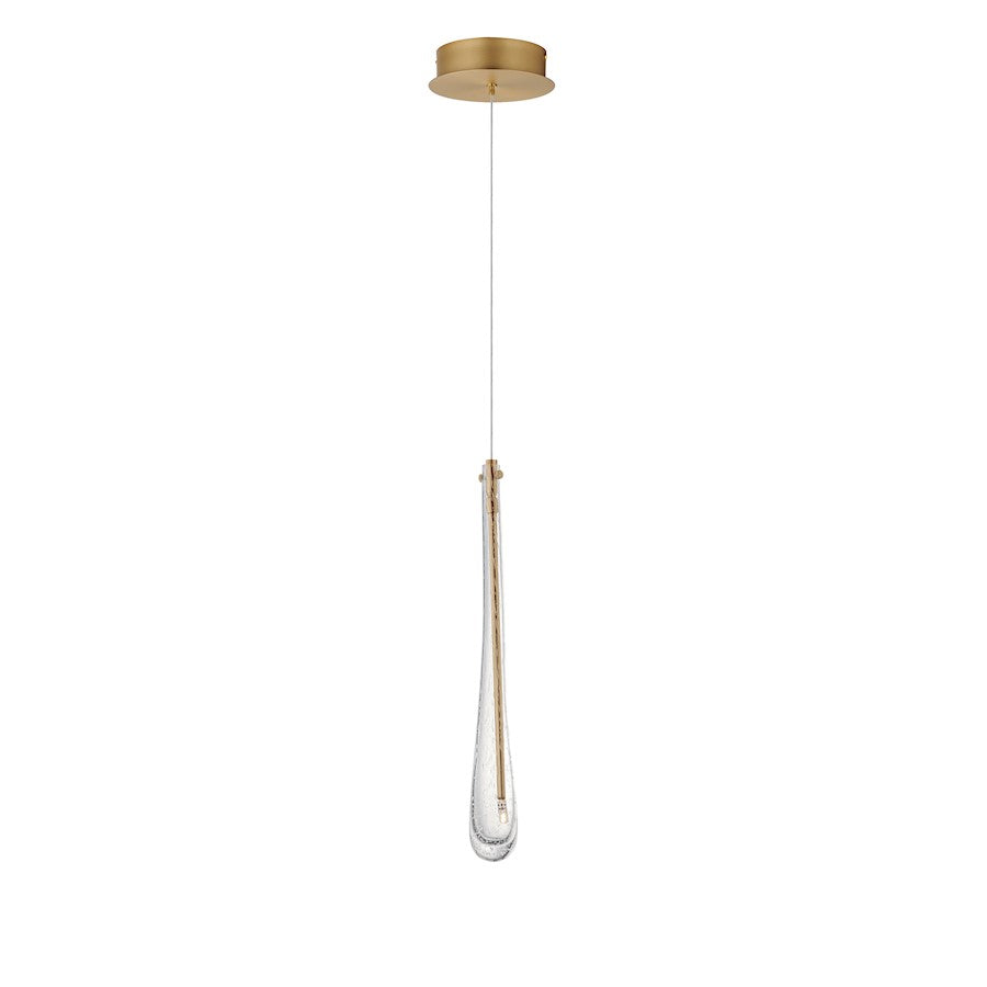 ET2 Lighting Stillo 1 Light Mini Pendant, Gold/Bubble Crystal - E24211-118GLD