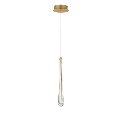 ET2 Lighting Stillo 1 Light Mini Pendant, Gold/Bubble Crystal - E24211-118GLD