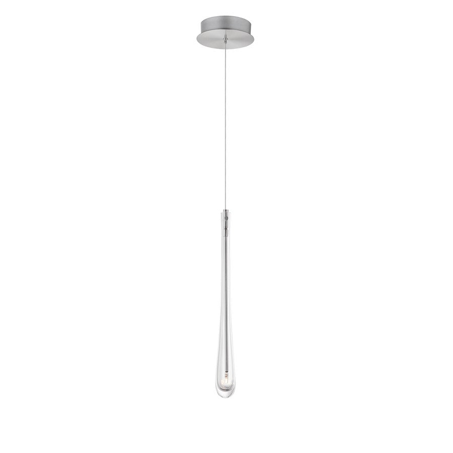 ET2 Lighting Stillo 1 Light Mini Pendant, Nickel/Clear Crystal - E24211-122SN