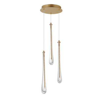 ET2 Lighting Stillo 3 Light Pendant, Gold/Bubble Crystal - E24213-118GLD