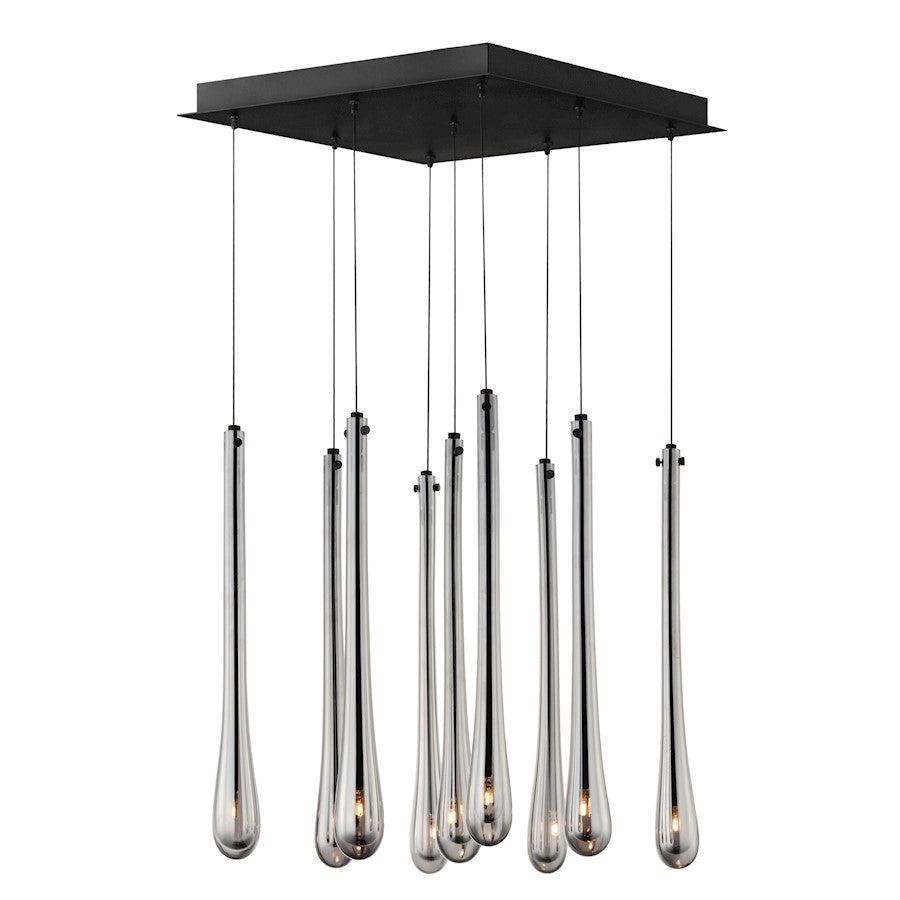 ET2 Lighting Stillo 9 Light Pendant, Black/Smoke - E24217-138BK